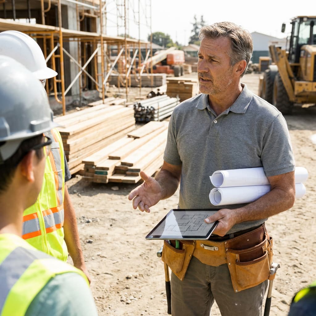 Contractor on job site.